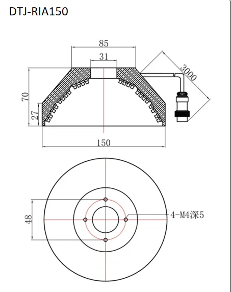 150mm machine vision circuit board solder detection AOI light source CCD camera detection lighting special three-color LED light