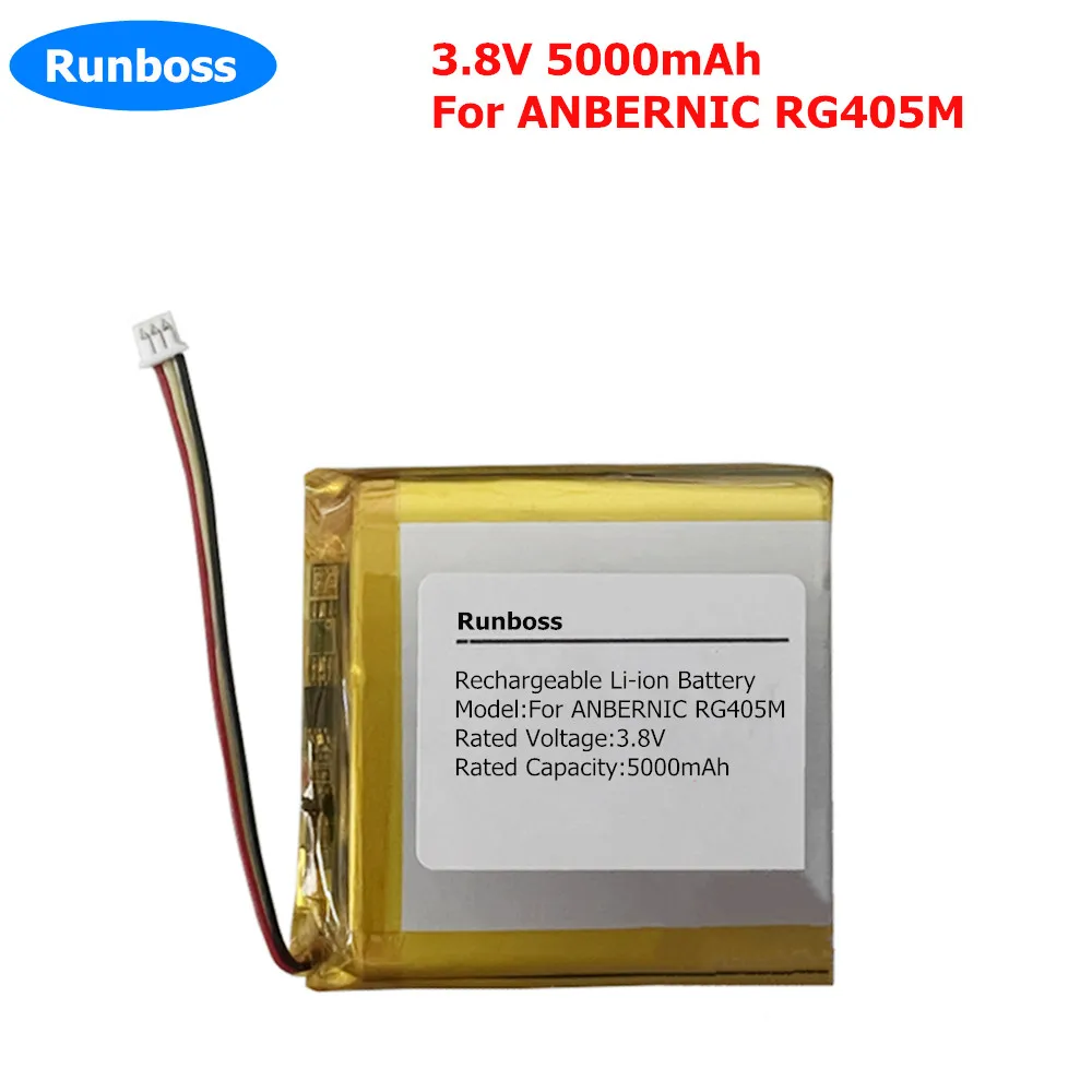 Batería de polímero de litio con enchufe de 3 pines, 3,7 V, 5000mAh, 1,25mm, para consola de juegos Anbernic RG405M, máquina de juegos portátil de código abierto