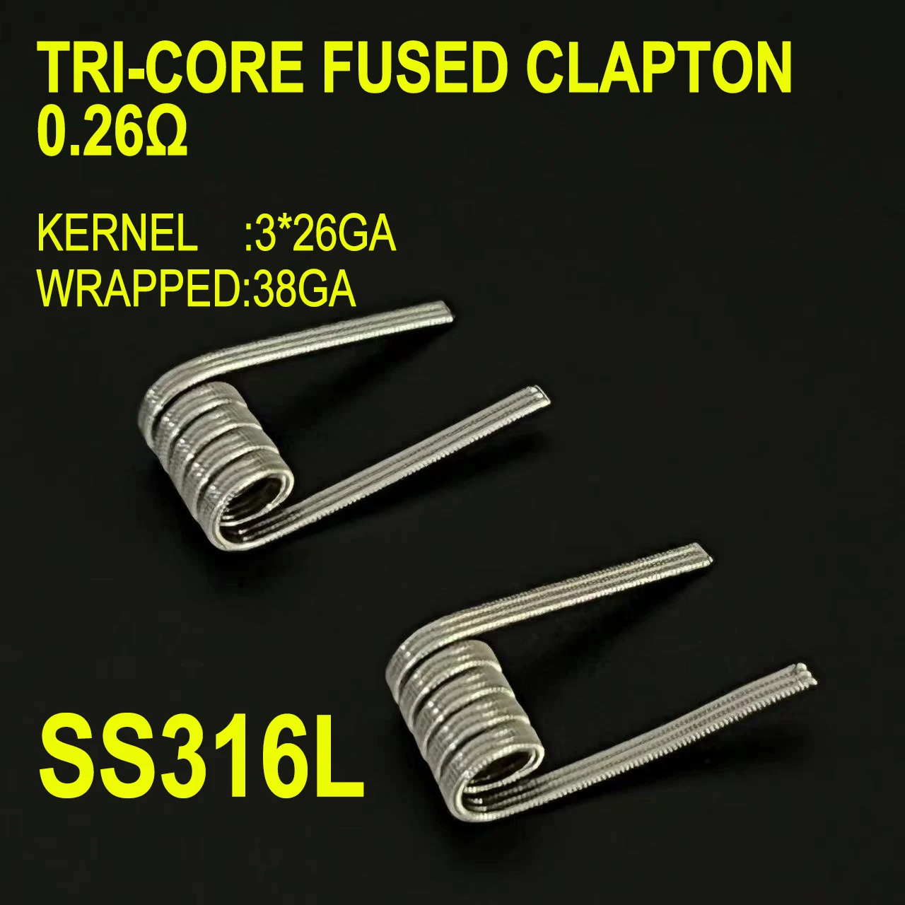 Spring Resistance ID 3.0mm 0.22 0.26 0.45 0.85ohm Wire S316L Ni80 A1 Clapton Alien PreBuilt Coil to Repair Electronic Accesssary