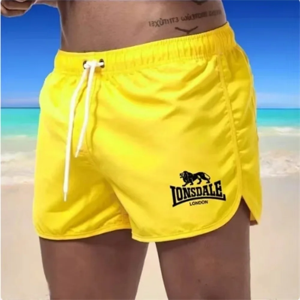 2024 Summer Number Print Men's Swimwear Shorts Beachwear Cool Swim Trunks Men Swimsuit Low Waist Breathable Beach Hot Wear Surf