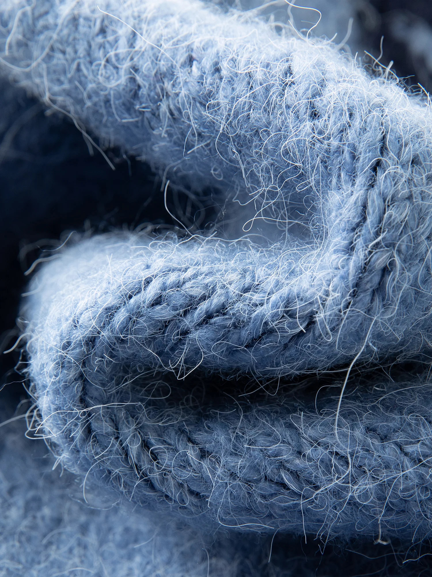 ​ FSLE 2025 Suéter de punto de ganchillo con bloques de color estilo retro perezoso para mujer de invierno - Cárdigan frontal abierto azul para comodidad informal ​