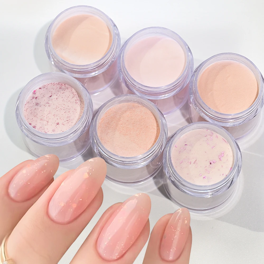 Zestaw pudrów akrylowych 5/6/7 Jar Nude, różowy brokat, neutralny puder akrylowy do dipingu, do przedłużania i modelowania paznokci akrylowych, do francuskiego manicure, pyłek.