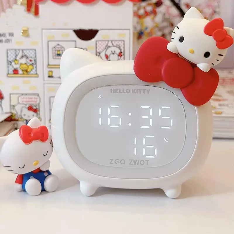 

Sanrio Hello Kitty Smart Alarm Clock Bluetooth Audio for Students Only Bedroom Home Fashionable and Cute Animation Peripherals