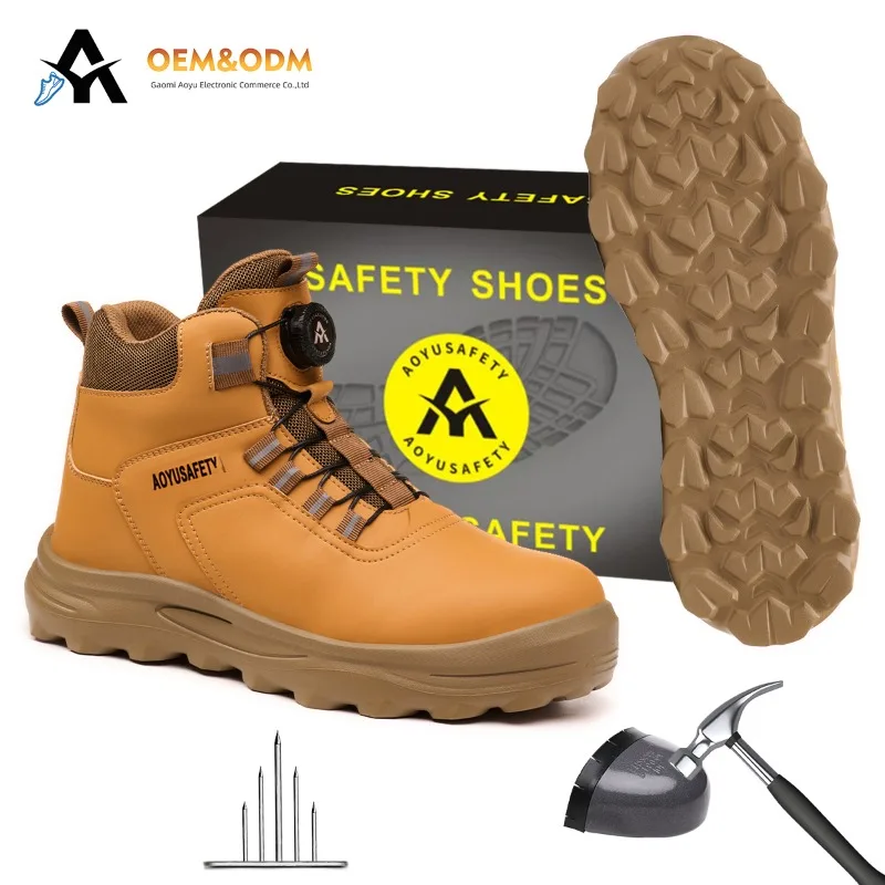 AOYU 2026 WINTER Safety Protective Shoes Steel Toe Work Shoes Men Anti-puncture Safety Shoes Men Women Work Safety BootsHigh‑Top