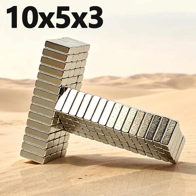 Aimants permanents N35 NdfeB, 20 à 300 pièces, 10x5x3mm, forme carrée, aimant de réfrigérateur puissant en néodyme, accessoire 10x5x3mm