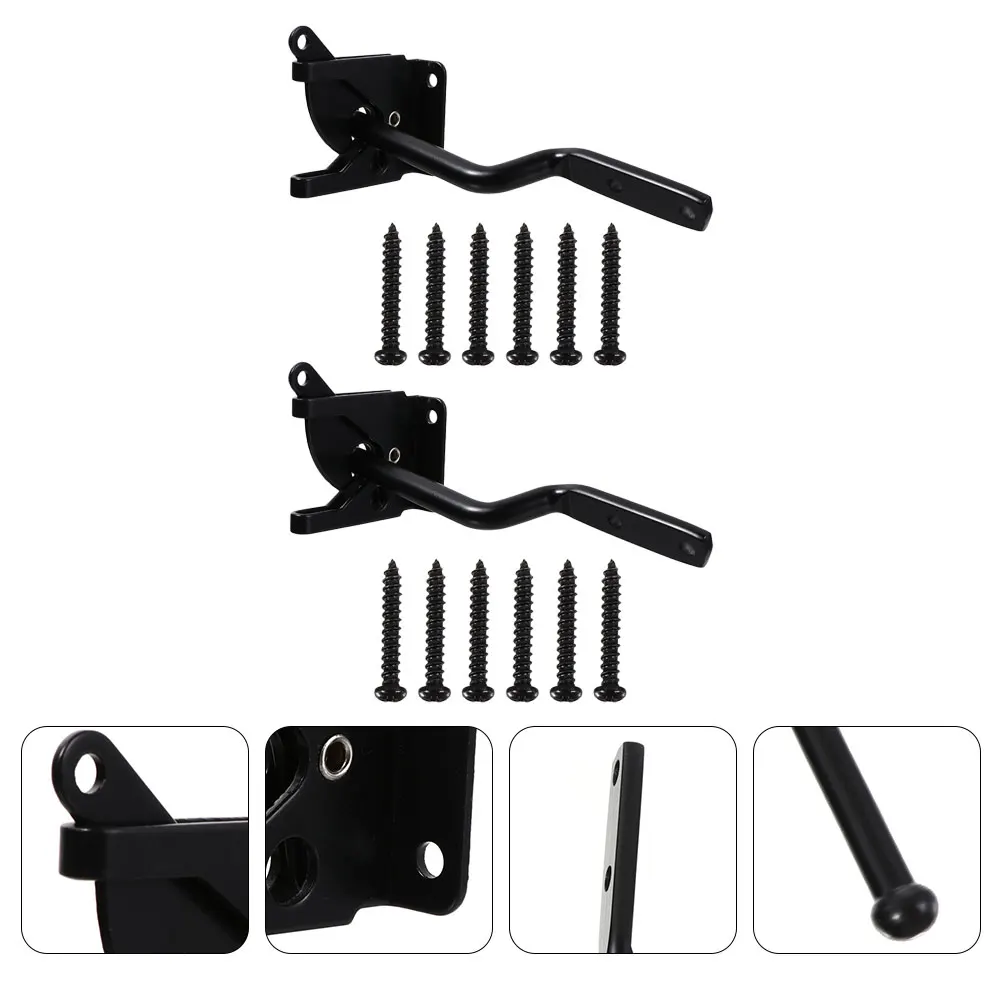 

2 Sets Exterior Hinge Latch Latches for Pool Door Lock Gravity Locking Automatic Baby