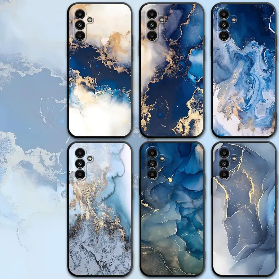 Phone Case for Motorola Moto Eage 30 Lite 20 40 Pro G9 Power G9 Play One Funsion Plus Fashion Marble Blue Black Soft Cover Capa