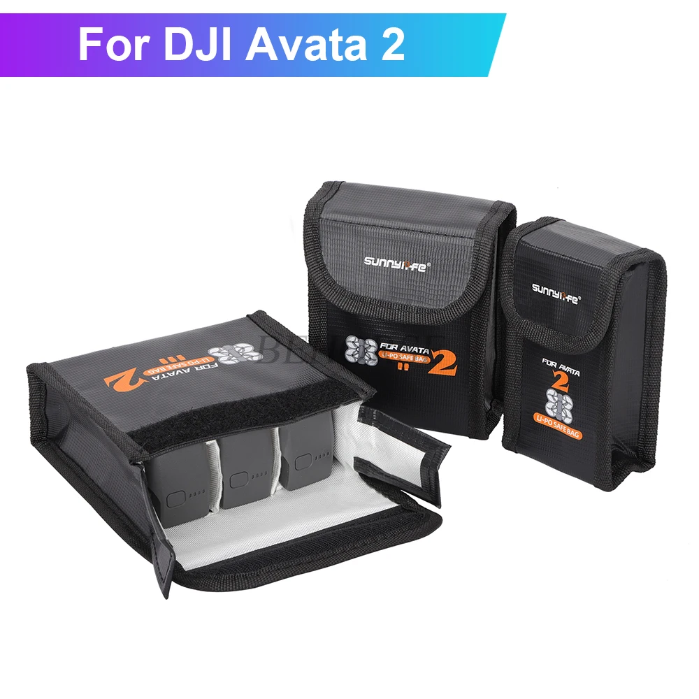 Sunnylife-bolsa a prueba de explosiones para batería, estuche de transporte de radiación resistente al calor para DJI Avata 2, accesorios para Drones