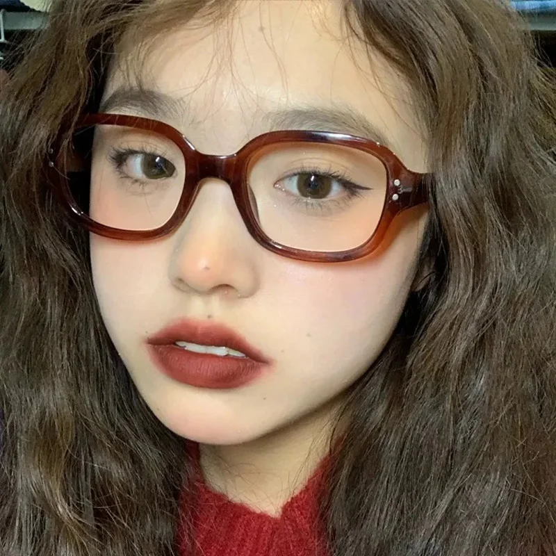 일본 빈티지 Y2K 스퀘어 프레임 안경 여성용 남성 패션 컴퓨터 독서 안경블루 라이트 차단 안경