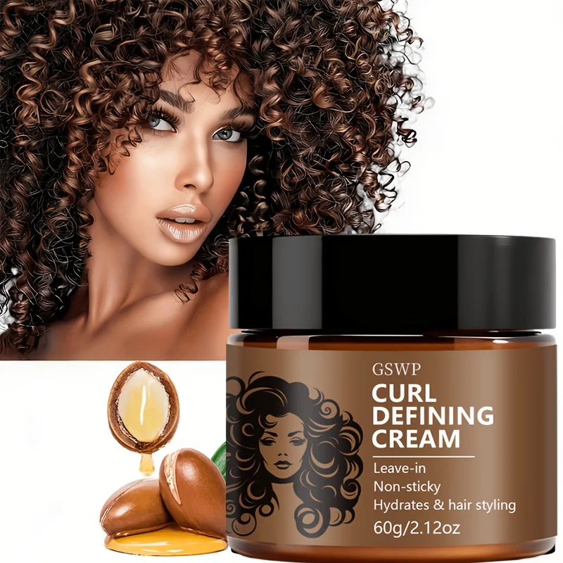 GSWP Curl Defining Cream. Contains rosemary and argan oil. Deeply moisturises and defines curls. Tames frizz. 60/120g