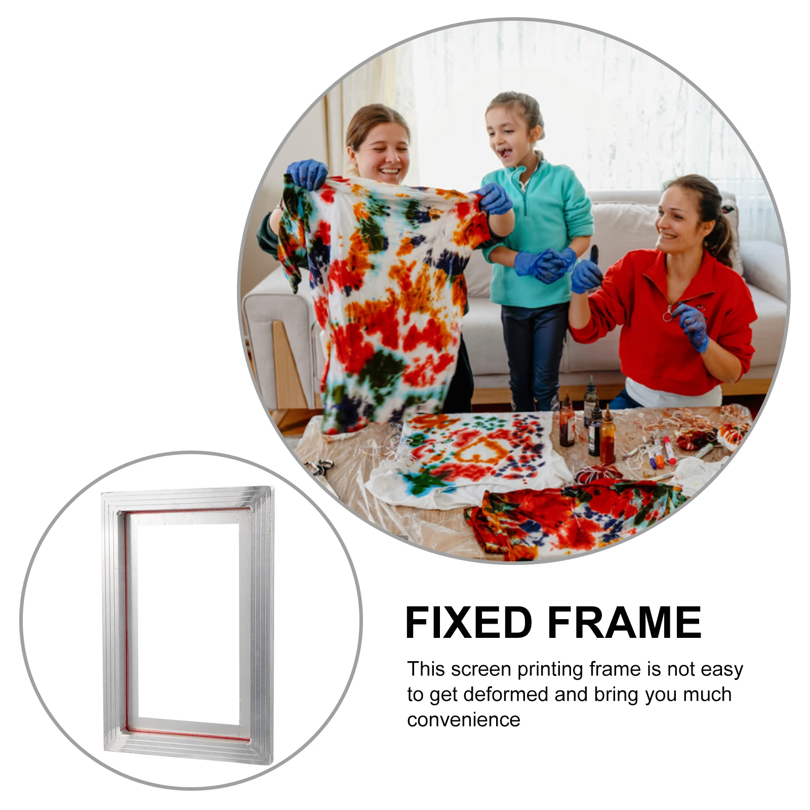 

Aluminum Alloy Screen Printing Frame Portable Reusable Metal Silk Screen Frame DIY Printing Supplies for School Uniforms Crafts