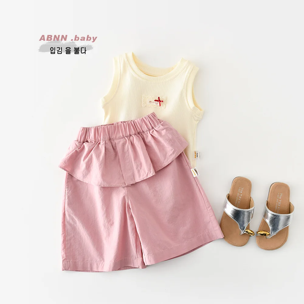 2026 Summer New Baby Girl Pink Shorts Thin Cotton Toddler Loose Casual Pants Cute Girls Lace Shorts Children Clothes
