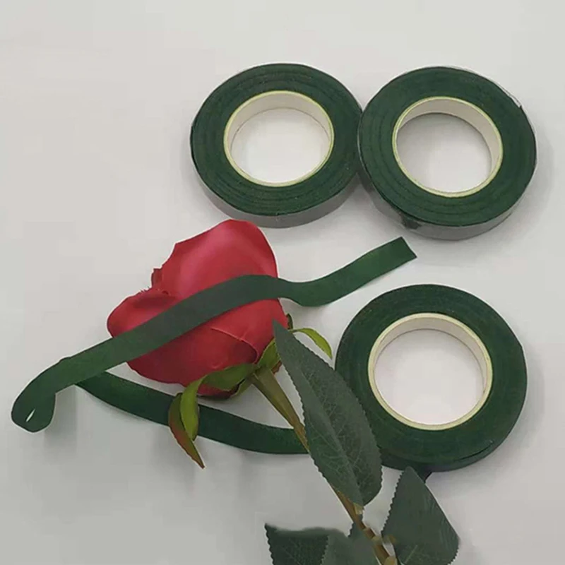 1Roll 30M Self-adhesive Green Paper Tape Grafting Film Floral Stem For Garland Wreaths DIY Craft Artificial Silk Flower