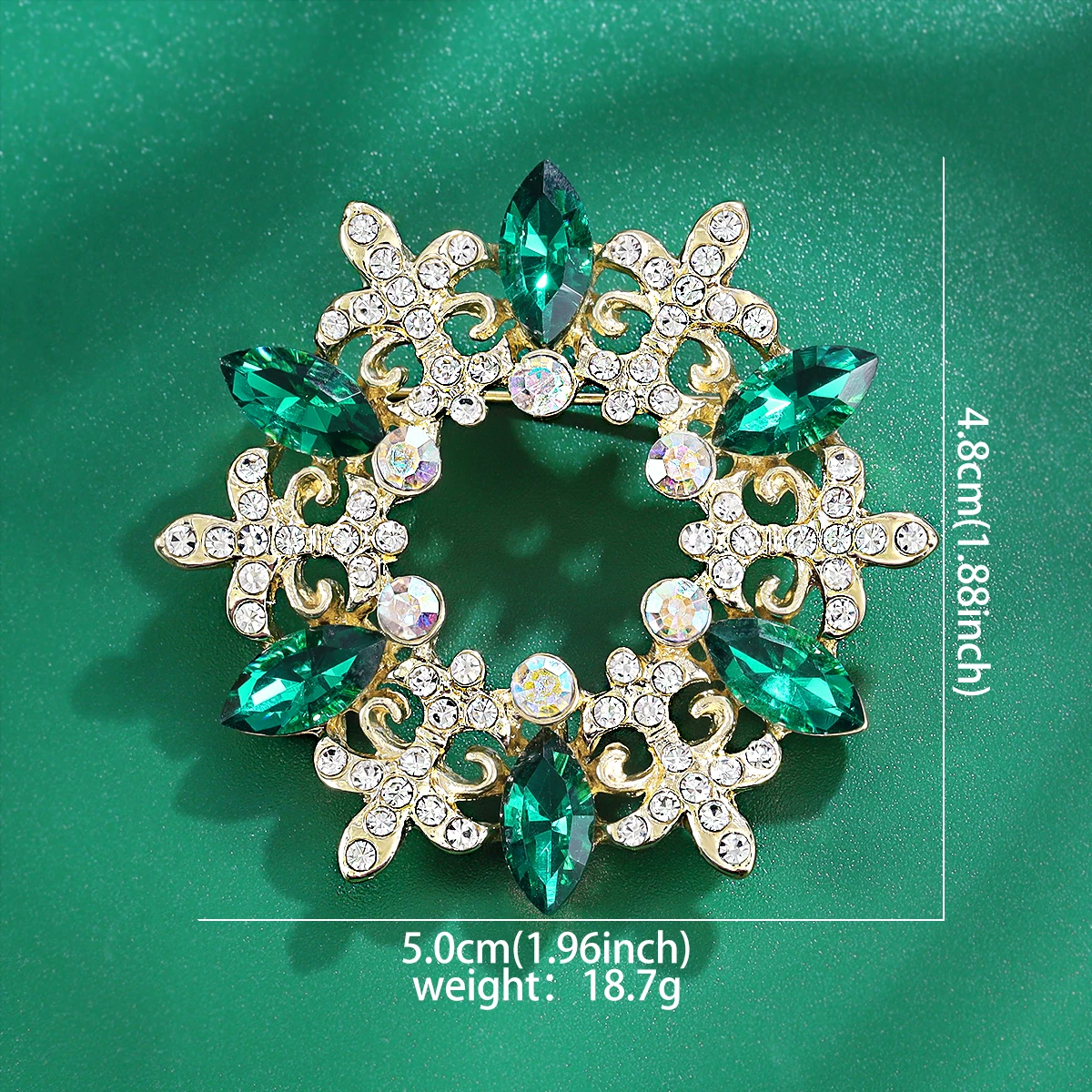 WEIMANJINGDIAN Brand New Arrival Green Crystal Floral Garland Pins and Brooches for Women