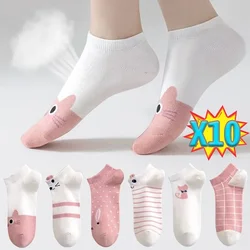 Women Short Tube Japanese Socks Pink Cat Thin Four Seasons Cute Boat Socks Low Tube Ins Trendy Fashion for Girls Students Socks