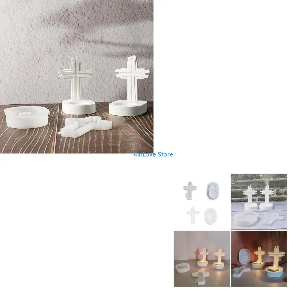 

T4MD Flexible Sturdy Silicone Mould Fashion Accessory for Making Unique Crosses Shaped Plaster and Home Decorations