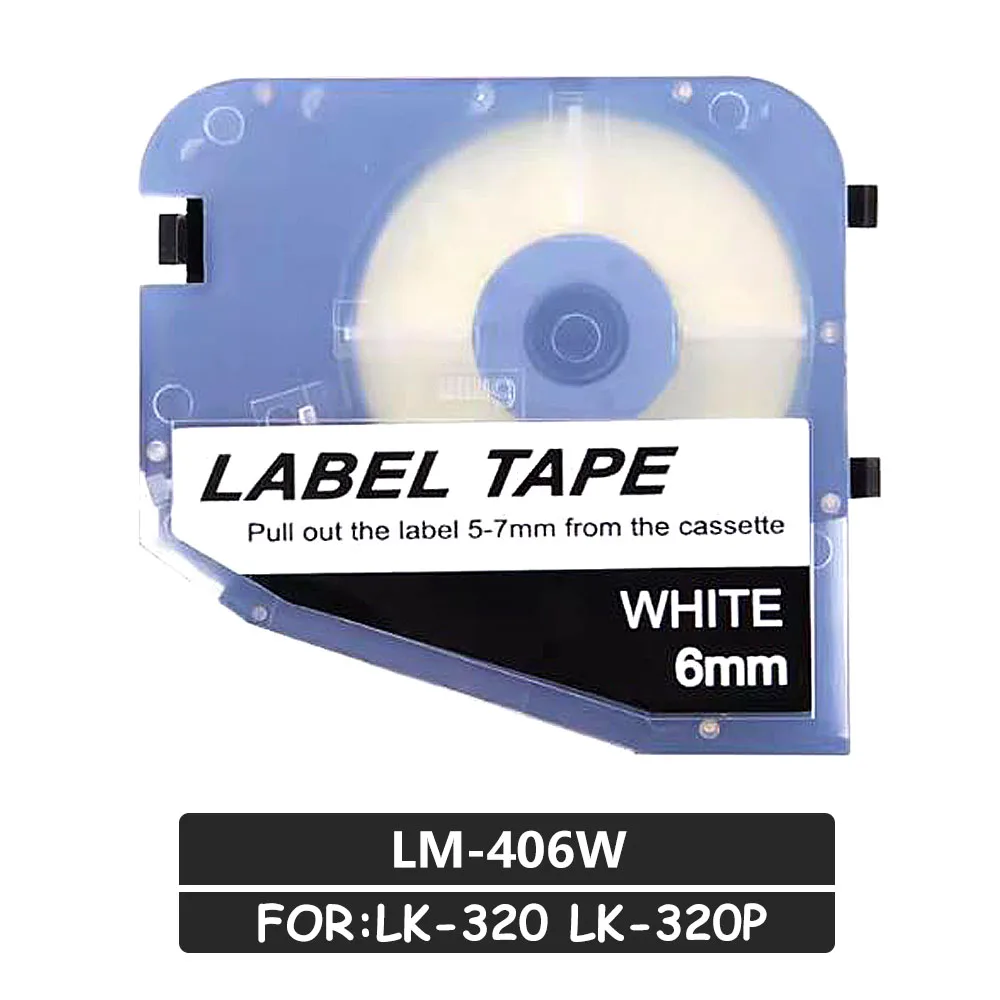 

Label Tape Cassette 6~9~12mm WHITE YELLOW Sticker For Tube Printer L-MARK Wire Marker ID Printer LK-320 LK-320P Typewriter