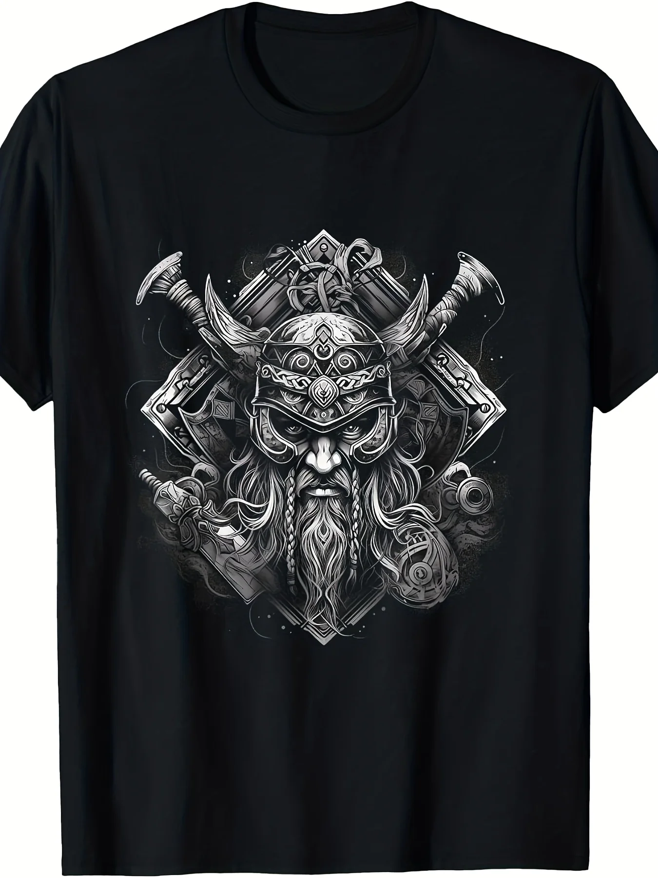 Norse Mythology Odin Valhalla Pagan Graphic T-Shirt Short Sleeve Casual 100% Cotton Shirt