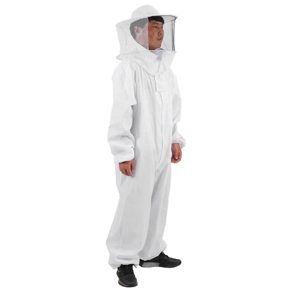 Professional Beekeepers Bee Suit Breathable Veil Hood Hat Beekeeping Suit Jumpsuit Elastic Cuff Zipper Bee Repellent Clothing view 5