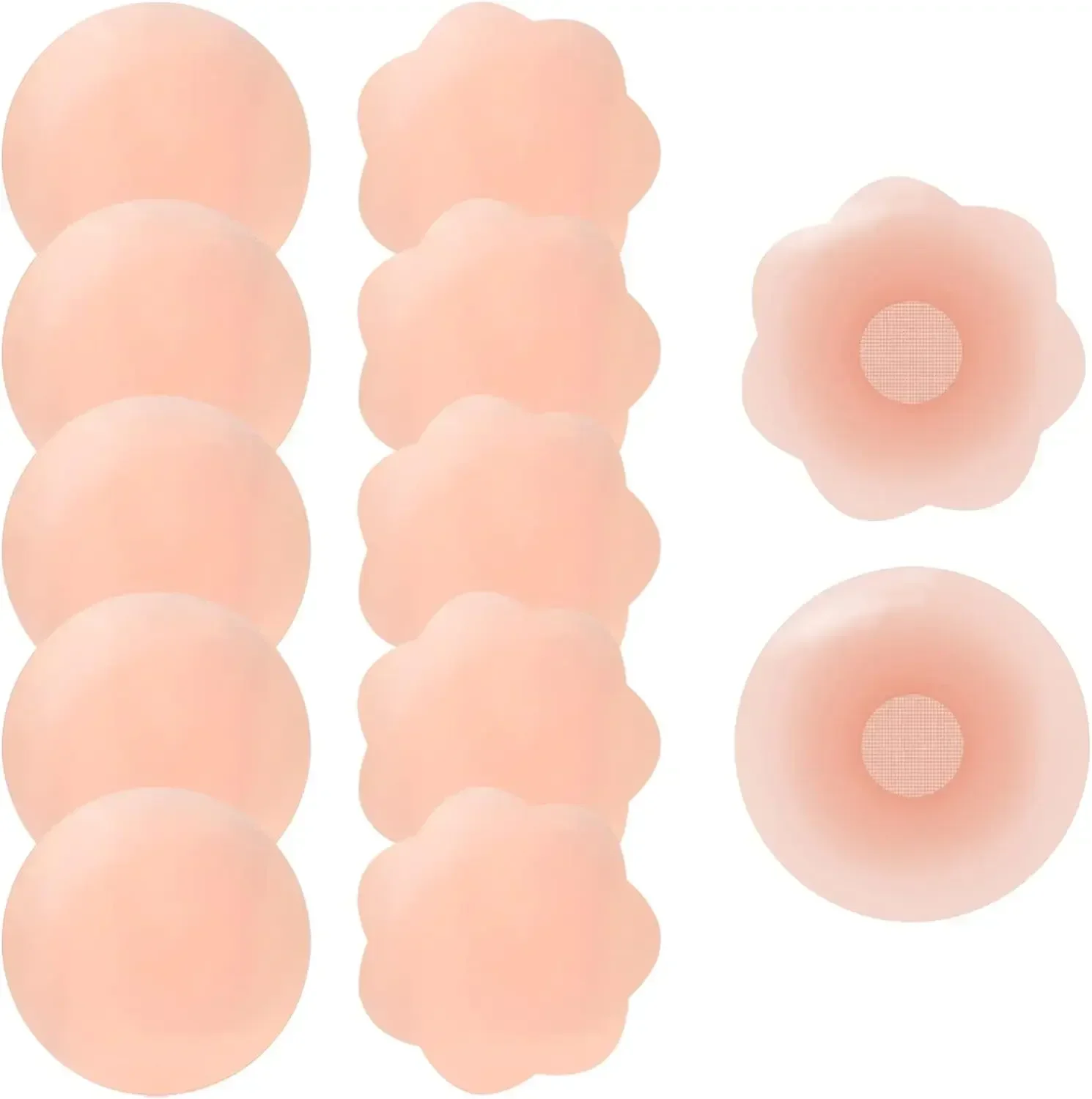 Reusable Women Breast Petals Lift Nipple Cover Invisible Petal Adhesive Strapless Backless Stick on Bra Silicone Breast Stickers