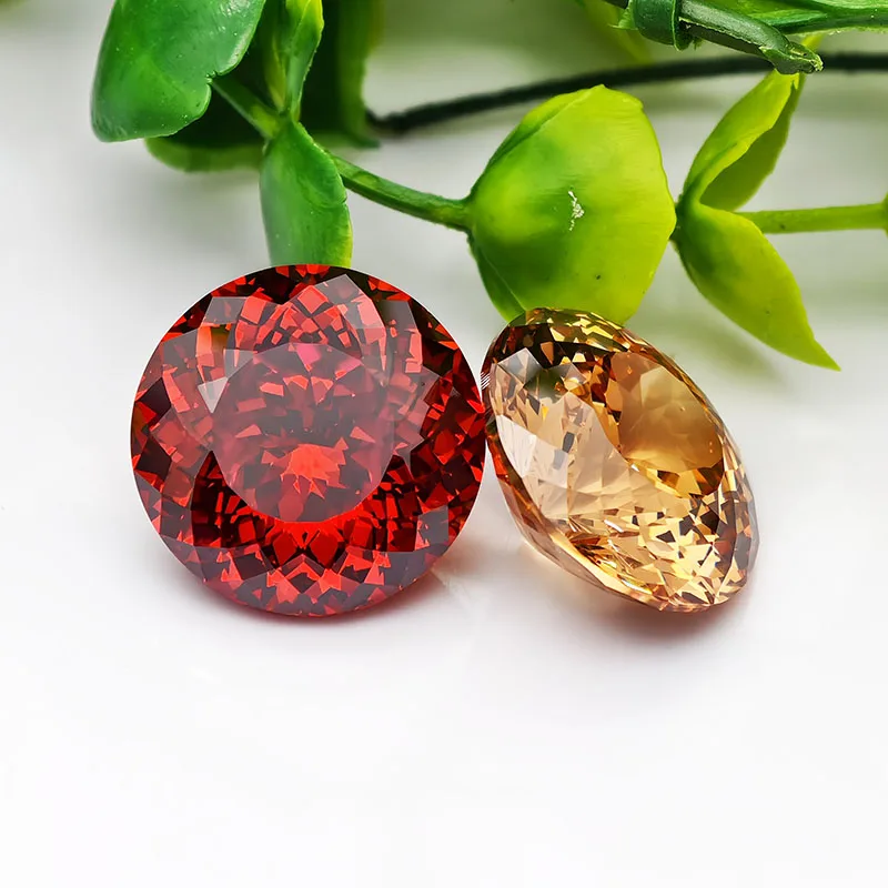 New 5A Colors Large Size Round 100 Faces Cut 20.0mm Cubic Zirconia Loose Gemstones for Jewerly Making