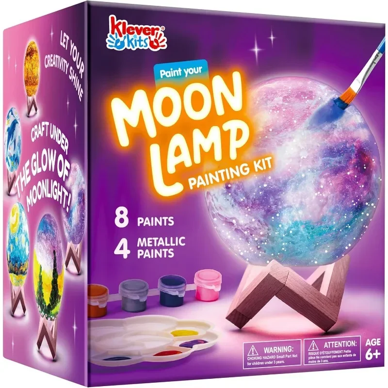 JOYFY Home DIY Mond Nachtlicht Spielzeug Farbe 3D Mond Lampe Kit Galaxy Lampe Kunst für Kinder Erwachsene Schule Aktivitäten Weihnachtsgeschenke