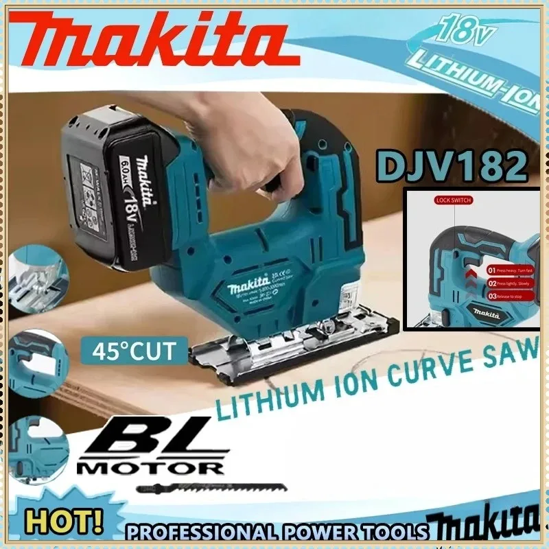 

Makita DJV182Z Brushless 18V 340W Cordless Electric Jigsaw Barrel Handle Saw Blade Tool Kit Without Battery System