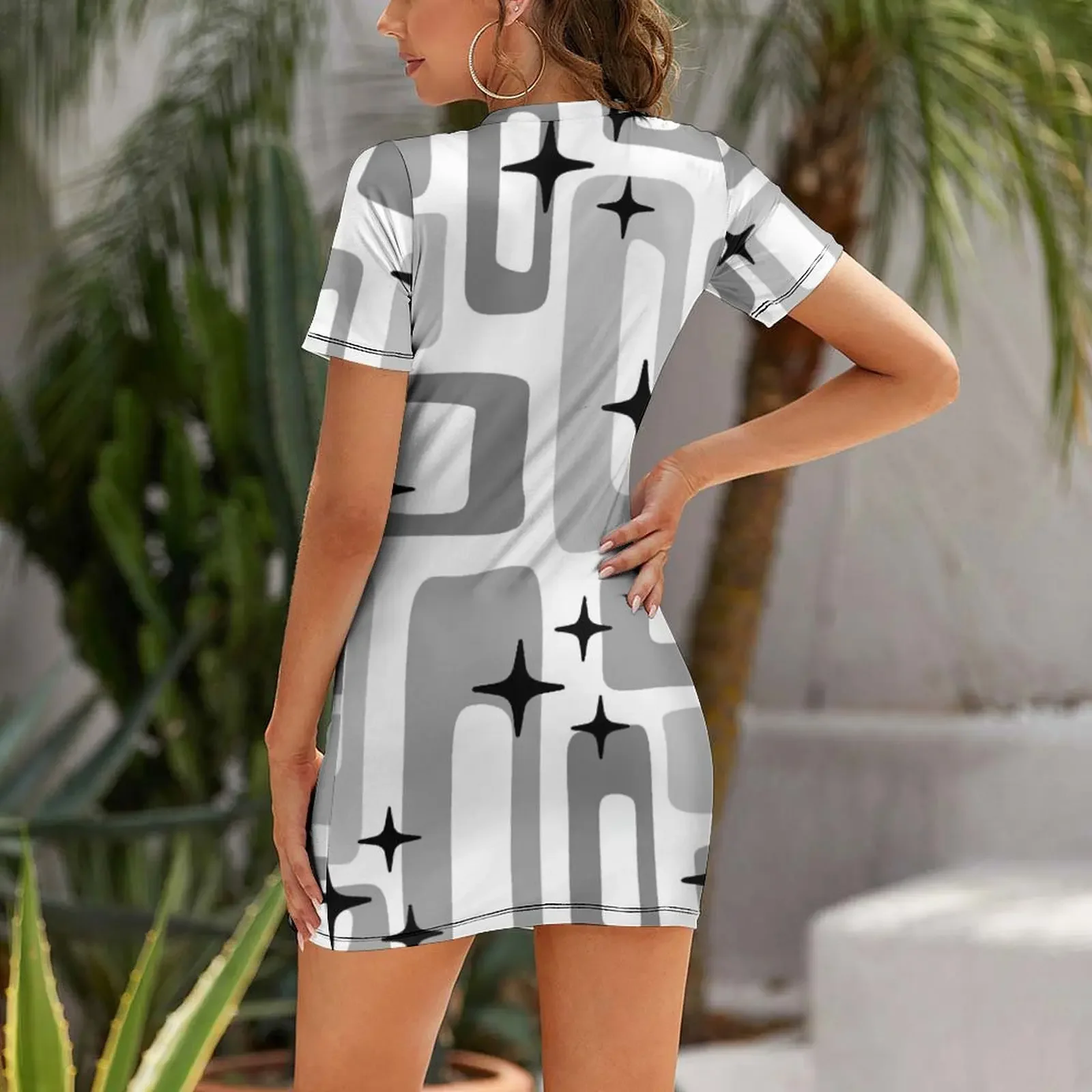 Retro Mid Century Modern Abstract Pattern 159 Short-Sleeved Dress long sleeve dress prom dresses 2025 Dress
