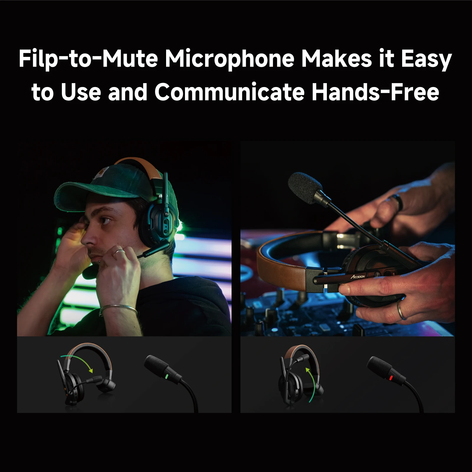 Sistema citofonico wireless Cuffie di comunicazione Microfono wireless 30 ore + tempo di standby Accsoon CoMo SE MIC03 1V2 2.4G
