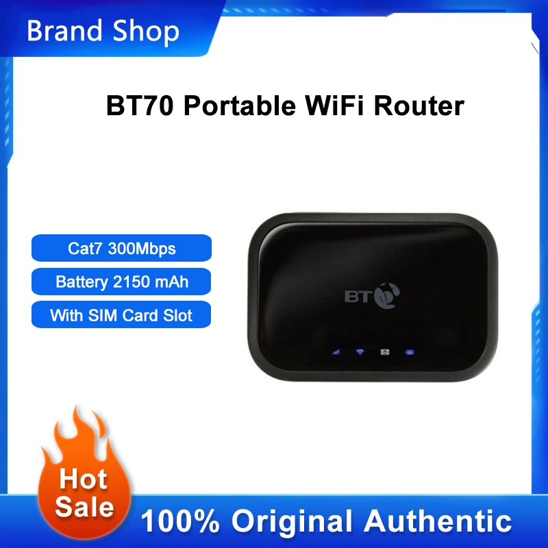 Unlocked Alcatel BT70 4G Lte Portable WiFi Router Cat7 300Mbps Mobile MiFi Hotspot Pocket With Sim Card Slot Battery 2150 mAh