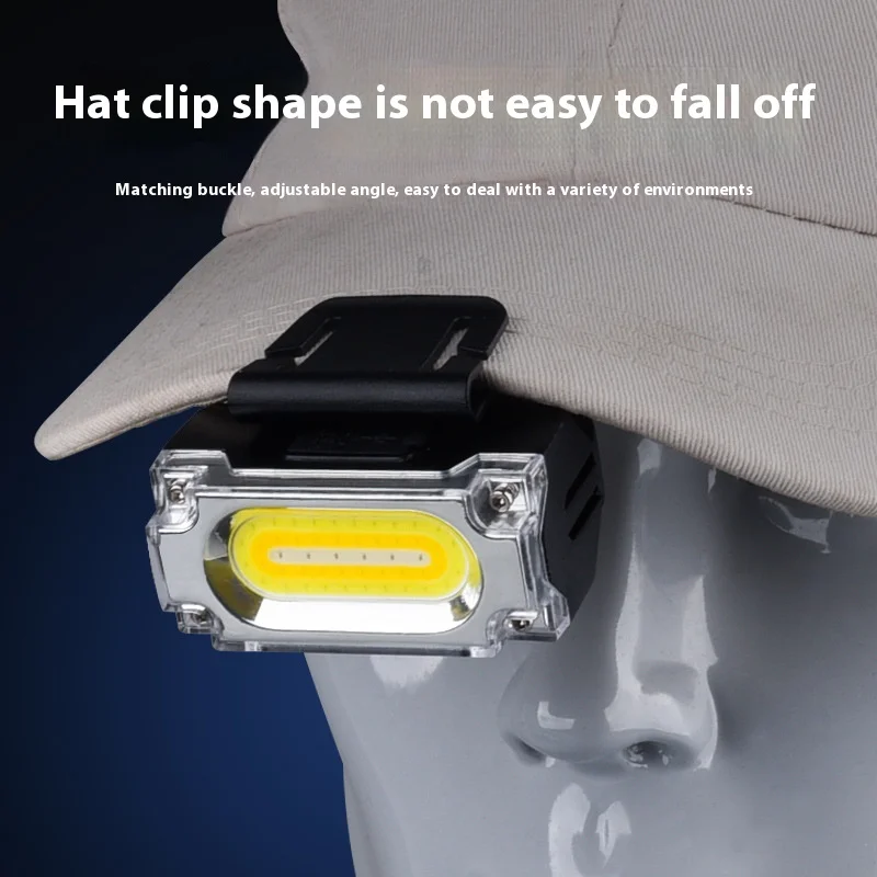 Lightweight Outdoor Work Headlight Magnetic Hat Clip Lamp 6 Lighting Modes Hiking Camping Fishing Headlamp with Digital Display