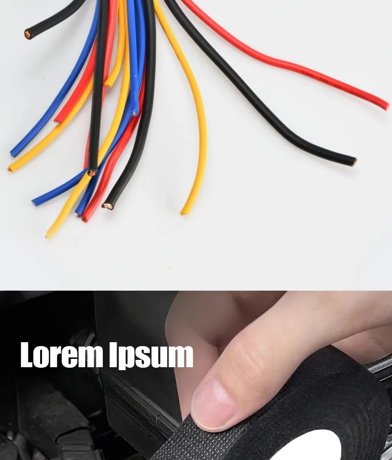 Isolierband, hitzebeständiges Kabelbaumband, selbstklebendes Stoffband, wasserdichtes Klebeband, isolierendes Stoffband aus Automobilstoff – Detail 6