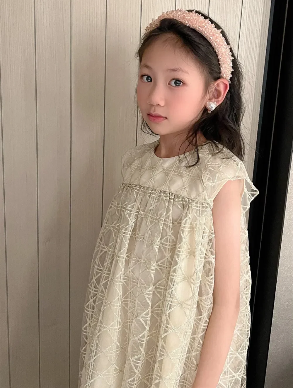 baby girl clothes fashion kids summer dresses girl High quality diamond patterned embroidered gold thread dress