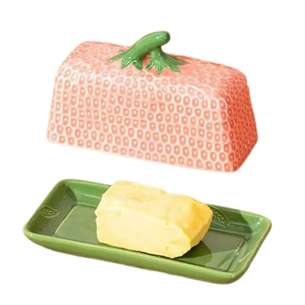 

Контейнер для масла на столешнице, расписанная вручную коробка для масла, керамическая тарелка для клубничного масла с ручной росписью и крышкой, кухня для сыра