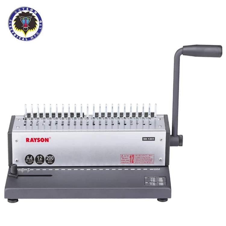 Manual Comb Binding Machine SD-1201 Asia's for Books & Documents 200 Sheets Capacity
