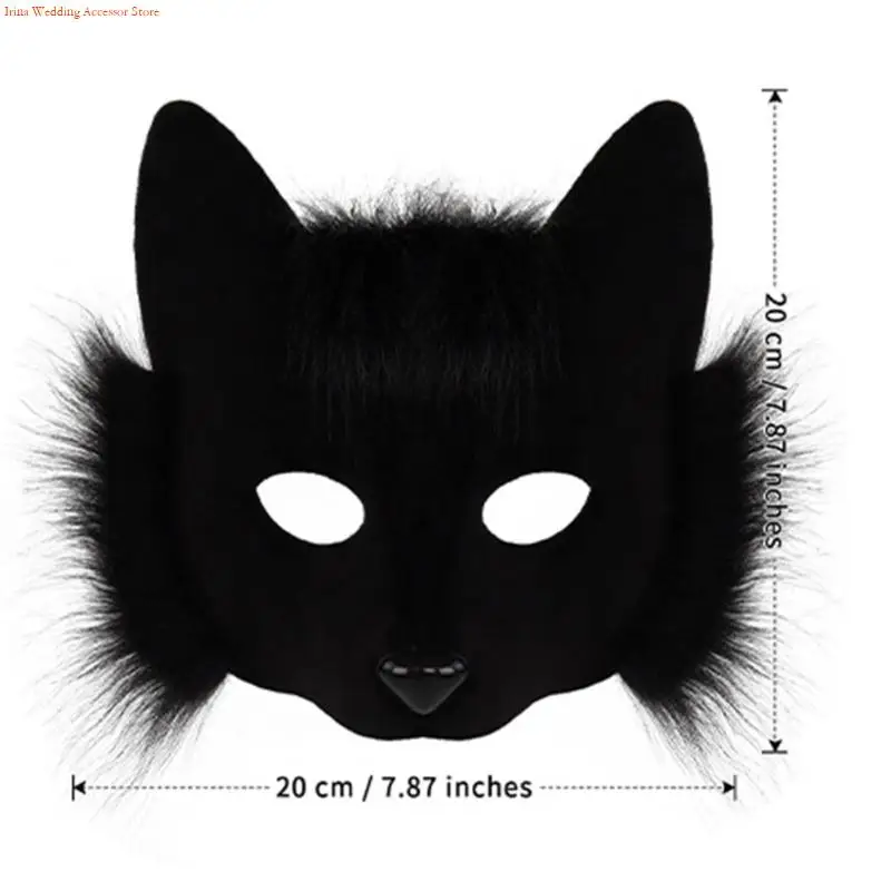 G92D Practical Half Face Foxes Cosplay Accessory Comfortable Wear Face Prop For Halloween Cosmetics Carnivals