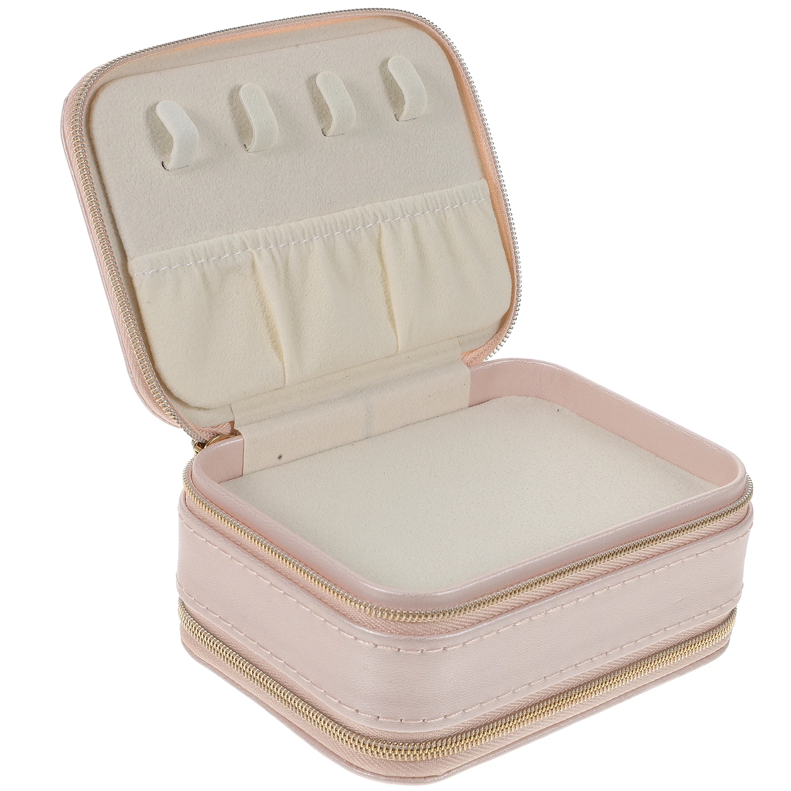 

Double Layer Jewelry Box Rings Travel Case Portable Storage ganizer Flannel Container Small Pu Velvet Foldable