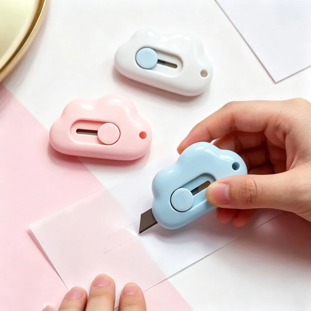 Mini Cute Rabbit Cloud Utility Knife Portable Paper Cutter Razor Blade Office School DIY Craft Stationery