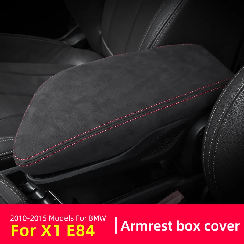 For BMW X1 E84 2011 2012 2013 2014 2015 Carbon fiber patterned central control armrest box protective cover Car accessories image 2