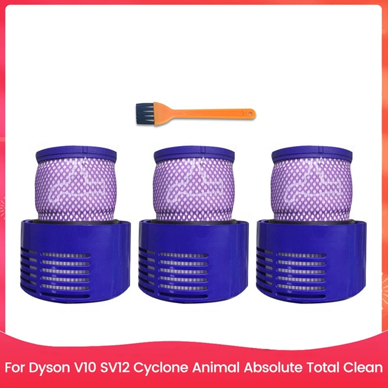 

3 шт. фильтр для пылесосов Dyson V10 SV12 Cyclone Animal Absolute Total Clean, аксессуары, запасные части