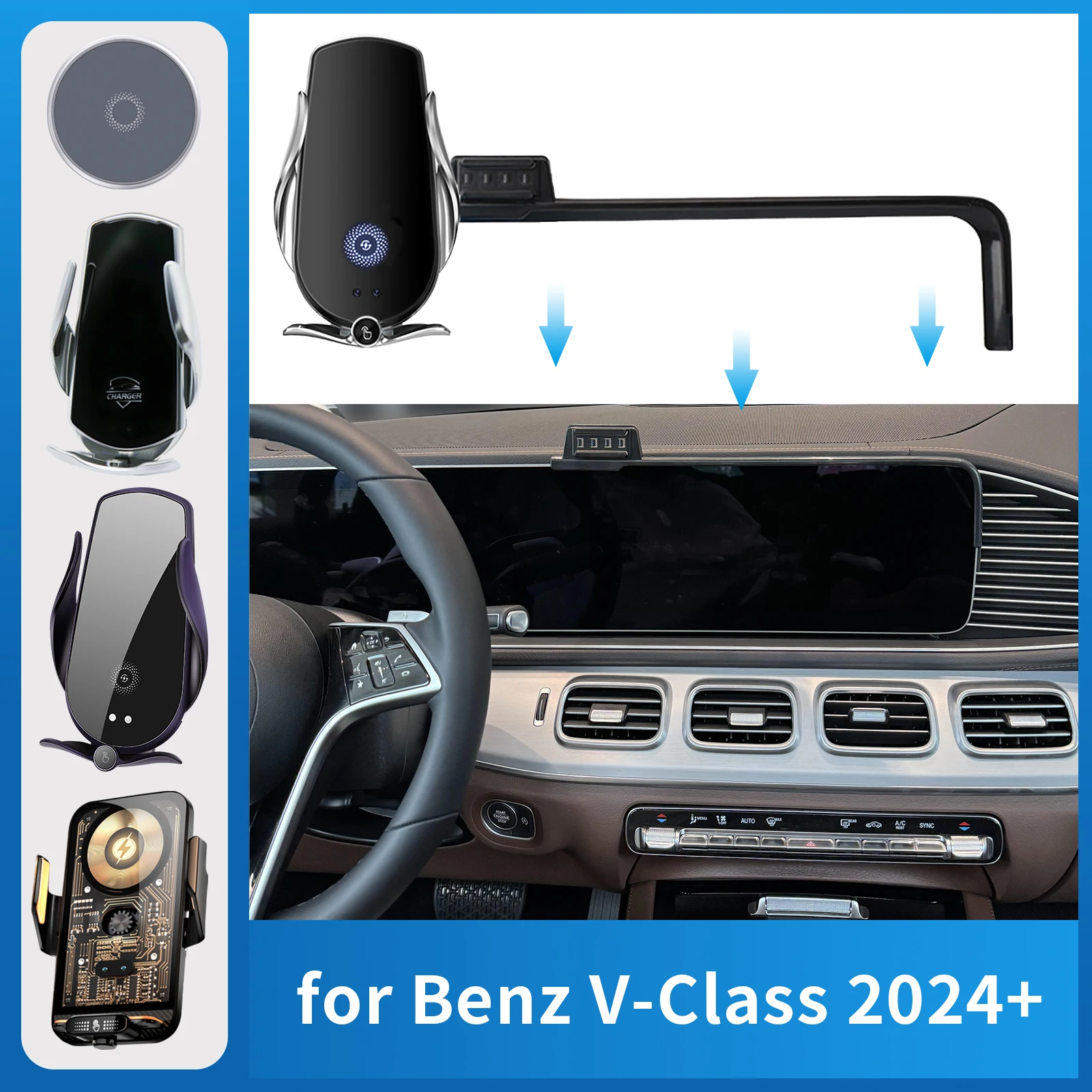 

for Mercedes-Benz V-Class 2024 Car Charging Bracket Navigation Stand Auto Accessories
