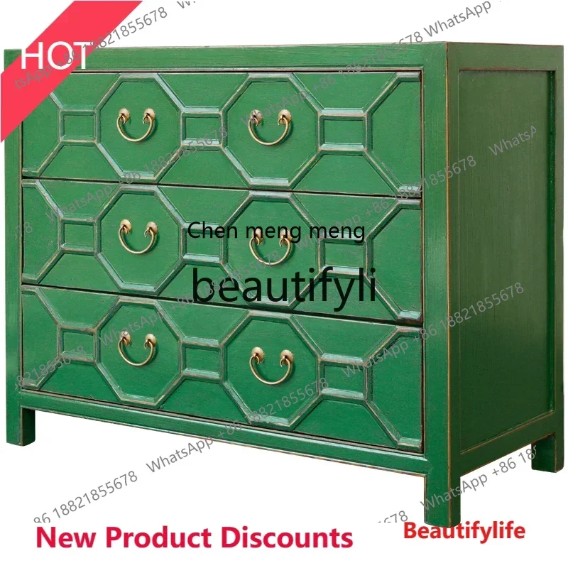 

zx1New Chinese minimalist art design retro old bedroom storage furniture multi-functional storage side cabinet