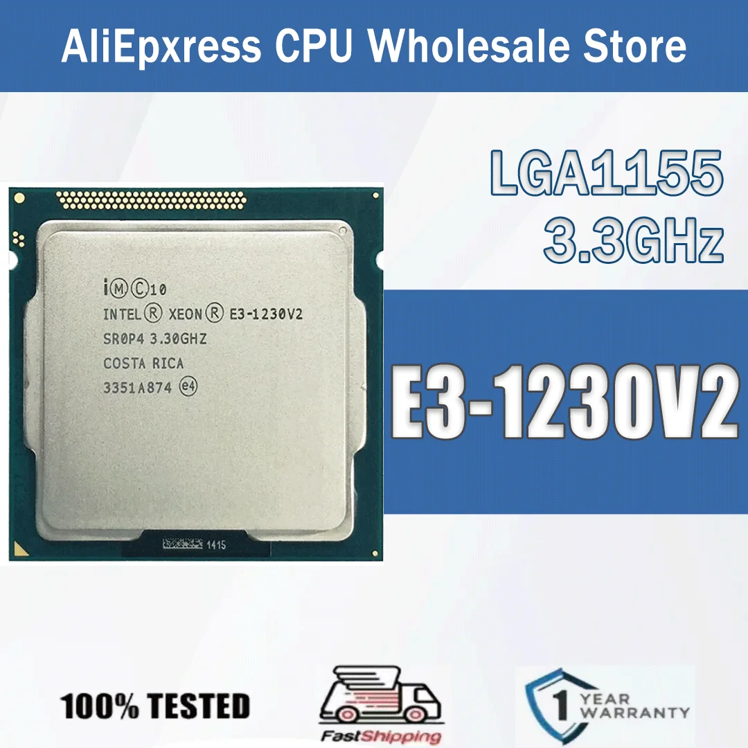 Intel Xeon E3-1230V2 Quad-Core 3,3 GHz 8M 69W E3 1230 V2 Computadora CPU Procesador Servidor E3 1230V2 Paquete LGA 1155