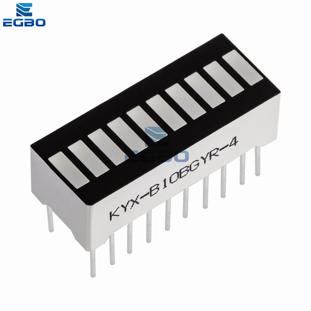 1~10PCS EGBO 10grid digital segment LED light bar super bright 2 red+3 yellow+4 green+1 blue light flat tube B10BRYGB