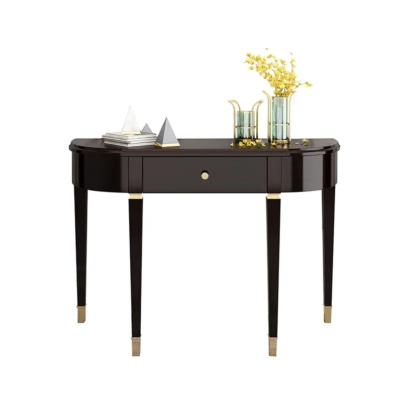 

G2 Hallway Table Wall Entry Entrance Cabinet Affordable Luxury Style Solid Wood Side View Console