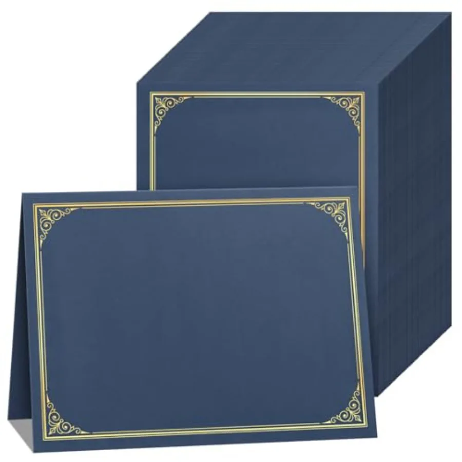 

Certificate Holders,, New Pattern,Diploma Covers Gold Foil Border, for Letter Size 8.5x11 Certificates, Cardstock, Document Pap