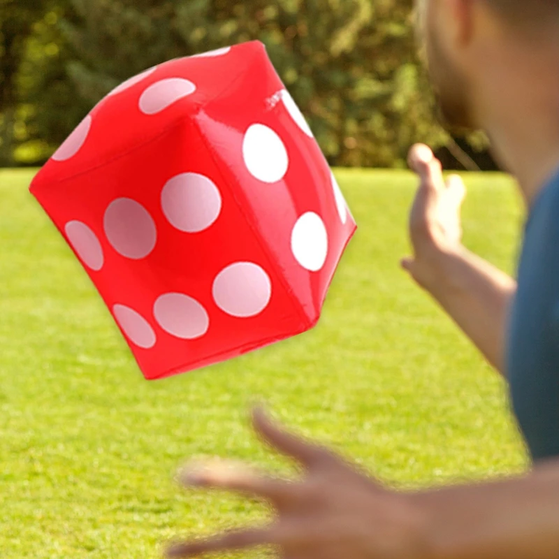 13.78 Inch Jumbo Inflatable Dice by Novelty White and Red Giant Dice for Kid Adults Game Outdoor Party Toy Children Inflated Toy