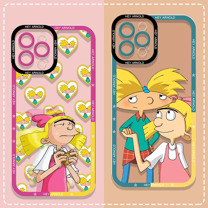 

Hey A_Arnolds Cartoon Couple Phone Case for Vivo V50 Lite V20 V25 V27 V11 V30 Pro Y04 Y100 Y17 Y19 Y36 5G Clear Soft Cover Shell