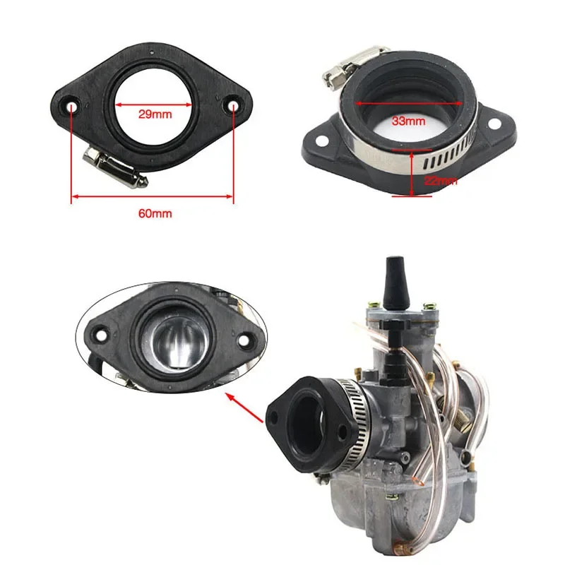 Motorcycle Carburetor Joint Intake Adjuster Interface Carb Adapter for PWK 28/30mm 32/34mm UTV ATV Pit Dirt Bike