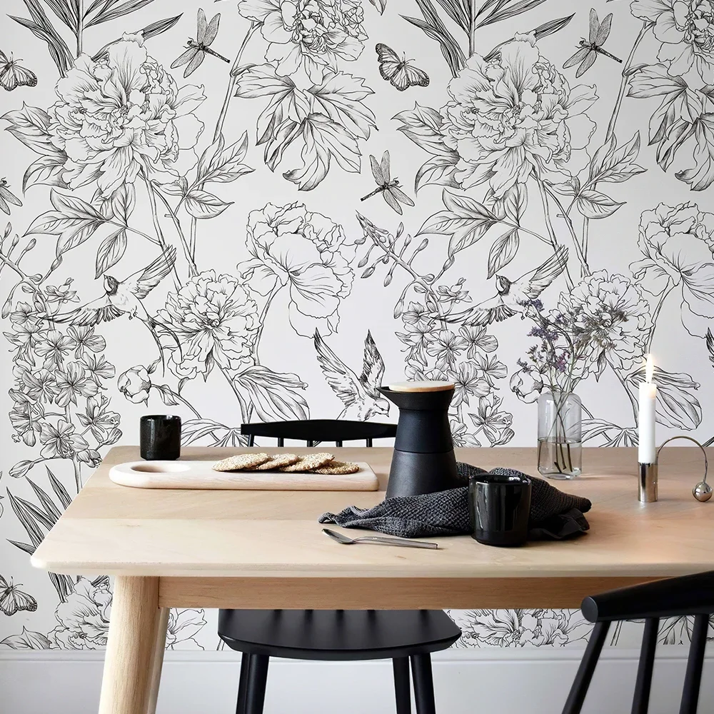 floral-modern-wallpaper-waterproof-wear-resistant-wall-sticker-peel-and-stick-self-adhesive-removable-home-decoration-wall-paper